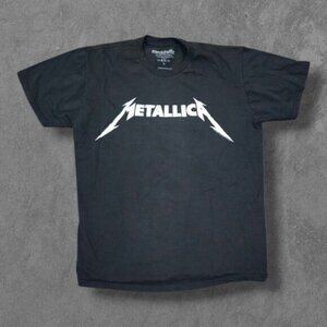 Retro Metallica Rock Band Crewneck Spell Out Logo Shirt Large
